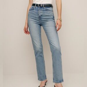 Reformation Cynthia Stretch High Rise Straight Jeans